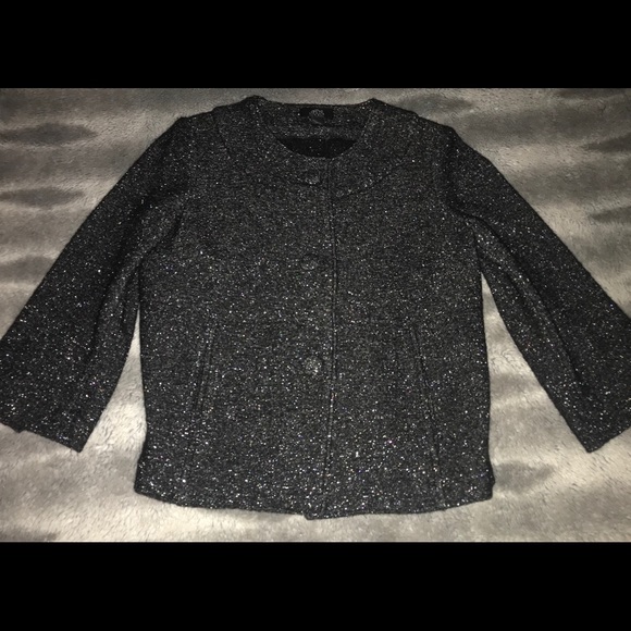 Black, sparkly jacket; like NEW! - Picture 1 of 2